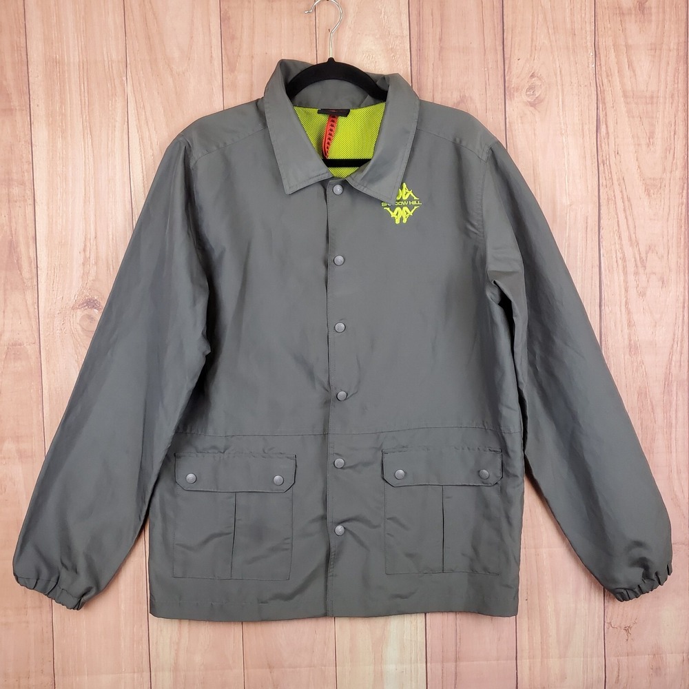 Kappa Shadow Hill Button Up Track Jacket Mens Sz M Loose Fit Coaches Soccer